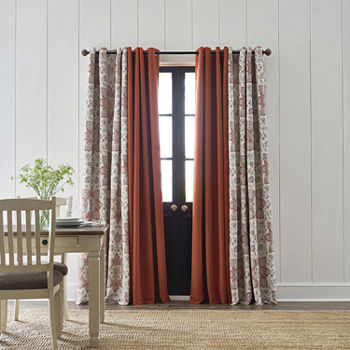 JCPenney Home Wallace Medallion Energy Saving Blackout Grommet Top Single Curtain Panel