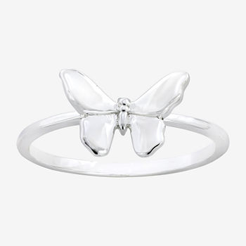 Sparkle Allure Pure Silver Over Brass Butterfly Band