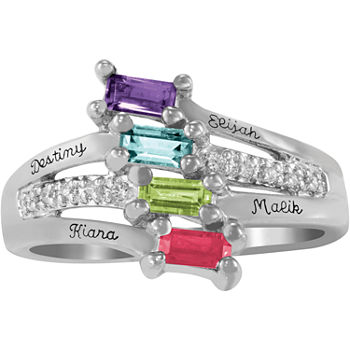 Artcarved Celebrations Of Life Multi Color Stone 10K White Gold Band