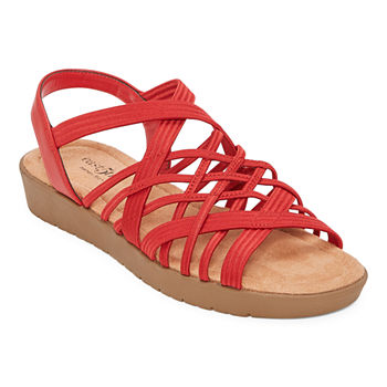 east 5th Womens Holly Criss Cross Strap Flat Sandals