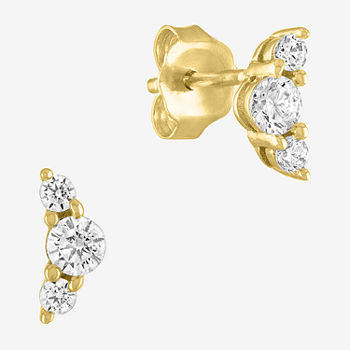 Diamond Addiction 1/4 CT. T.W. Lab Grown White Diamond 10K Gold Curved Stud Earrings