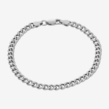 Made In Italy Sterling Silver 7.25 Inch Hollow Curb Chain Bracelet