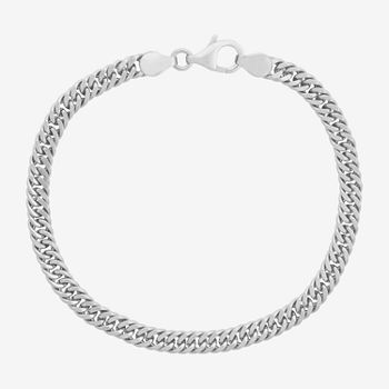 Made In Italy Sterling Silver 8 1/2 Inch Solid Cuban Chain Bracelet