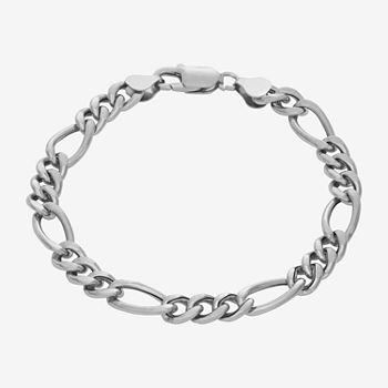 Made In Italy Sterling Silver 8 Inch Hollow Figaro Chain Bracelet
