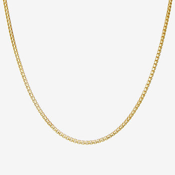 Made In Italy 14K Gold Over Silver 18 Inch Solid Box Chain Necklace