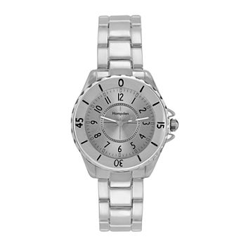 Hampden Womens Silver-Tone Personalized Bracelet Watch