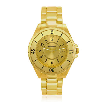 Hampden Mens Gold-Tone Personalized Bracelet Watch