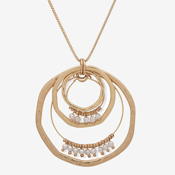 a.n.a Gold Tone 32 Inch Box Pendant Necklace