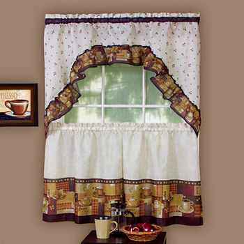 Rod Pocket Kitchen Curtain Window Set