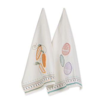 Design Imports Carrots And Eggs Embellished 2-pc. Dish Cloths