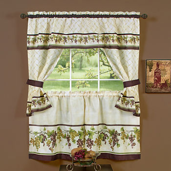 Rod Pocket Kitchen Curtain Window Set