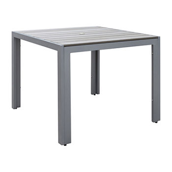 Sun Bleached Grey Square Outdoor Dining Table