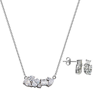 DiamonArt® White Cubic Zirconia Sterling Silver 2-pc. Jewelry Set
