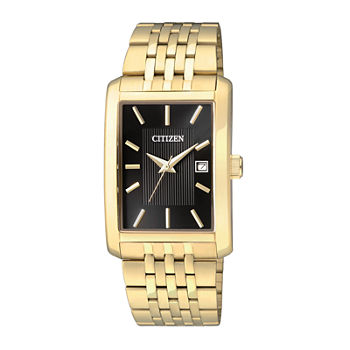 Citizen® Everyday Mens Rectangular Gold-Tone Stainless Steel Watch BH1673-50E-56