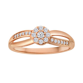 1/5 CT. T.W. Diamond 10K Rose Gold Bridal Ring