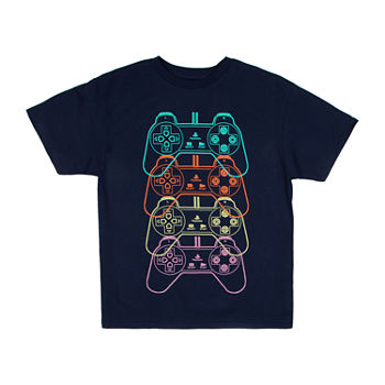 Video Game Controllers Little & Big Boys Crew Neck Short Sleeve Graphic T-Shirt