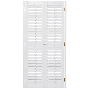 JCPenney Home™ Faux-Wood Plantation Shutters with Mid-Rail - 2 Panels