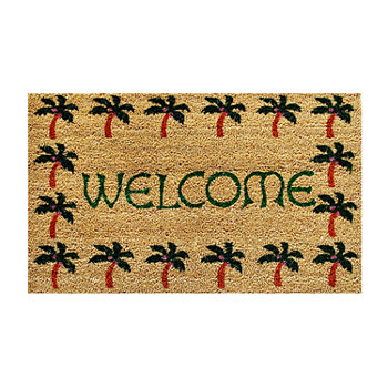 Calloway Mills Palm Tree Border Welcome Rectangular Outdoor Doormat