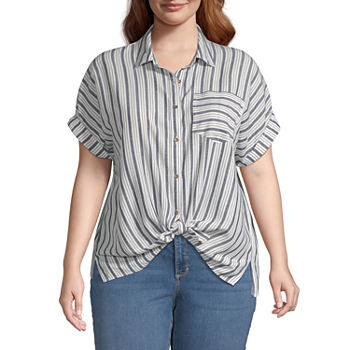 Plus Size Camp Shirts Tops for Women - JCPenney