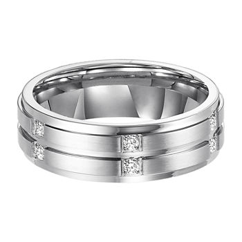 1/7 CT. T.W. White Diamond Stainless Steel Band