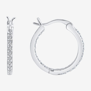 Sparkle Allure Semi-Precious Quartz Diamond Hoop Earrings