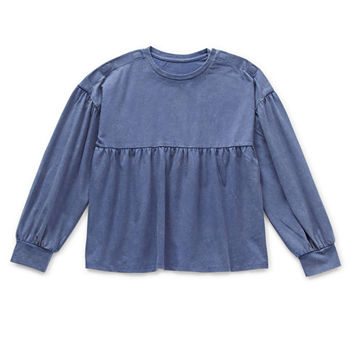 Thereabouts Little & Big Girls Adaptive Round Neck Long Sleeve T-Shirt