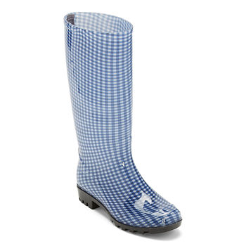 St. John's Bay Womens Winthrop Rain Boots Water Resistant Block Heel