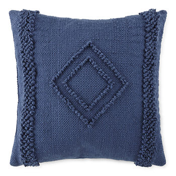 Linden Street 20x20" Square Embroidered Medallion Outdoor Throw Pillow