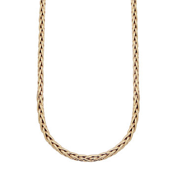 Made in Italy 10K Gold 22 Inch Hollow Wheat Chain Necklace