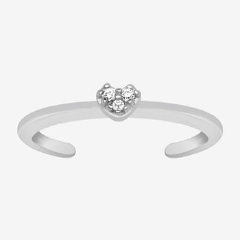 Itsy Bitsy Heart Cubic Zirconia Sterling Silver Toe Ring