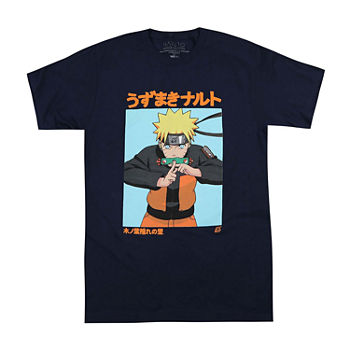 Naruto Mens Crew Neck Short Sleeve Classic Fit Anime Graphic T-Shirt