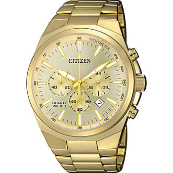 Citizen Quartz Mens Gold Tone Stainless Steel Bracelet Watch An8172-53p