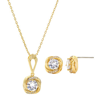 Sparkle Allure 2-pc. Cubic Zirconia 14K Gold Over Brass Knot Jewelry Set