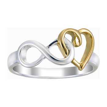 Footnotes Love Sterling Silver Heart Infinity Band