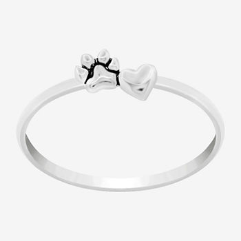 Itsy Bitsy Sterling Silver Heart Band