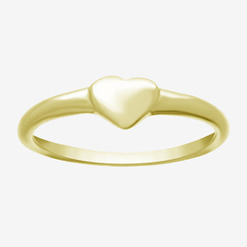 Itsy Bitsy Sterling Silver 14K Gold Over Silver Heart Band