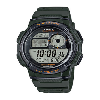 Casio® Mens Black Resin LCD Digital Strap Sport Watch AE1000W-3AV