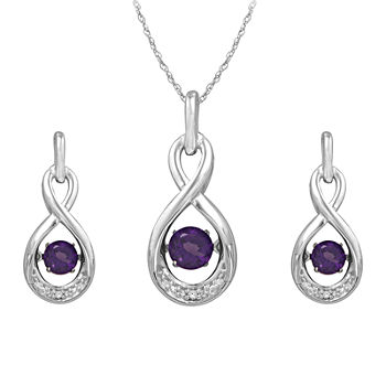 Love in Motion™ Genuine Amethyst & Lab-Created White Sapphire Sterling Silver Infinity 2-pc. Boxed Jewelry Set