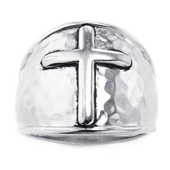Sparkle Allure Pure Silver Over Brass Cross Band