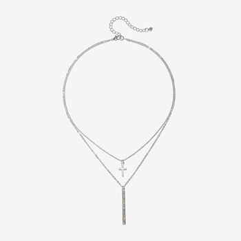 Bijoux Bar Cross Chain Necklace