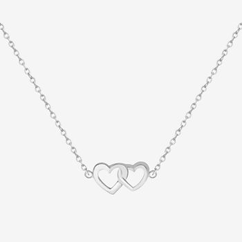 Itsy Bitsy Heart Pure Silver Over Brass 16 Inch Cable Heart Pendant Necklace