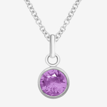 Itsy Bitsy Birthstone Crystal Sterling Silver 18 Inch Cable Pendant Necklace