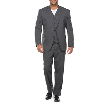 JF J.Ferrar Ultra Comfort Charcoal EOE Mens Big and Tall Suit Separates