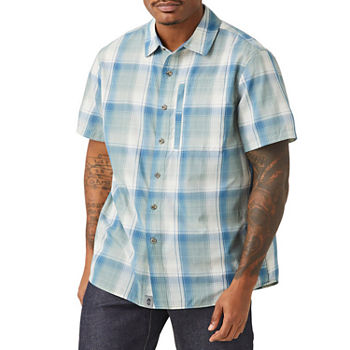 Free Country Big and Tall Mens Regular Fit Short Sleeve Plaid Button-Down Shirt