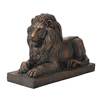 Glitzhome 21.75"L Mgo Lying Guardian Lion Figurine