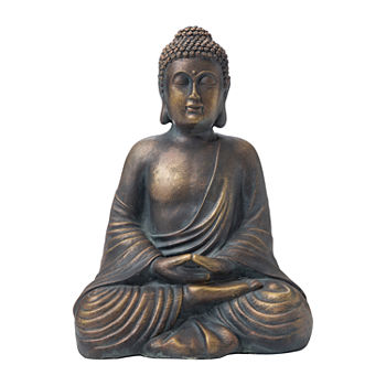 Glitzhome 19"H Mgo Meditating Buddha Figurine