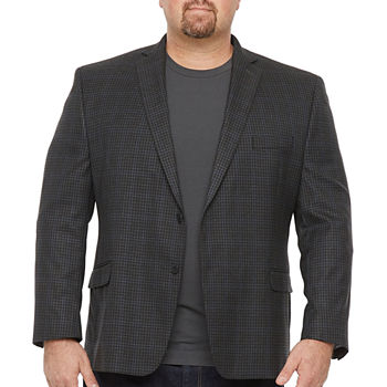 Collection By Michael Strahan Mens Windowpane Classic Fit Sport Coat - Big and Tall