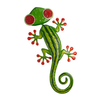 Glitzhome Watermelon Gecko Solid Metal Wall Art
