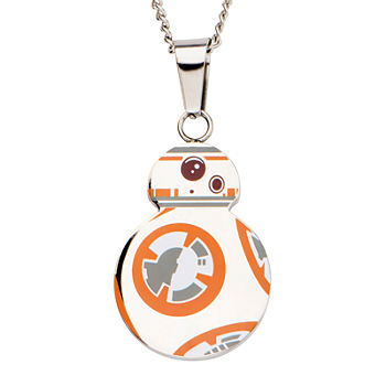 Star Wars® Stainless Steel Episode VII BB-8 Droid Cutout Pendant Necklace