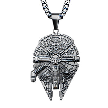 Star Wars® Stainless Steel Millennium Falcon Pendant Necklace